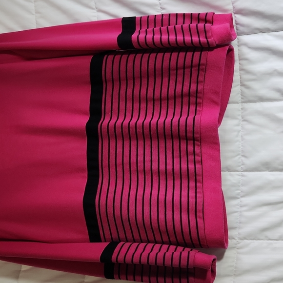 PYKETTES WOMEN'S FUSIA BLACK STRIPES CARDIGAN SIZE S. A'98 - Picture 6 of 8